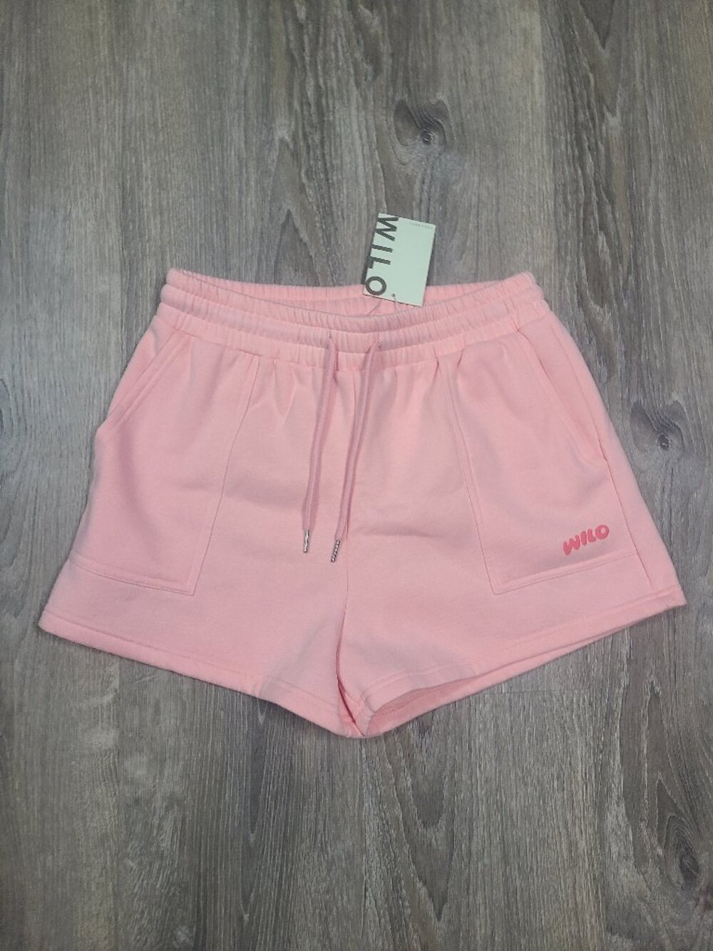 NWT WILO The Label Logo Fleece Jog Shorts Pink - Size Medium M